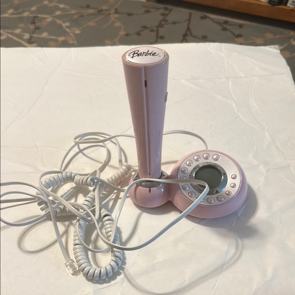 Vintage Barbie Light Pink Phone with Coiled Cord
